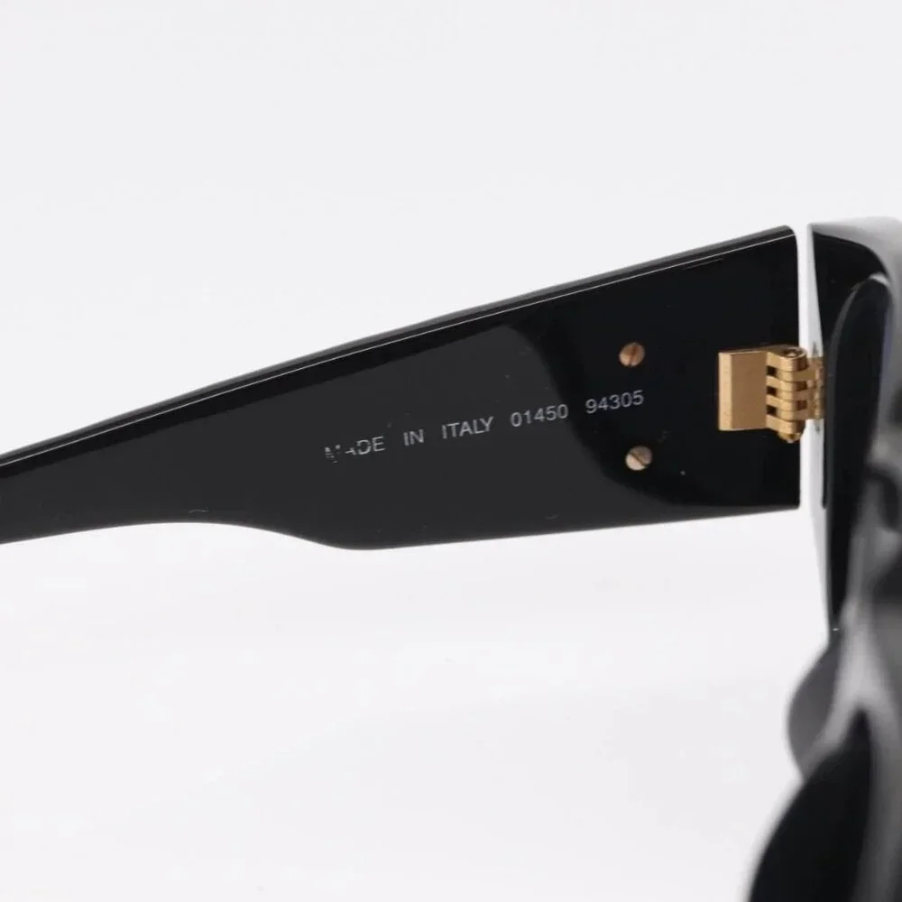 CHANEL COCO Mark Sunglasses plastic Black CC Auth 157822
